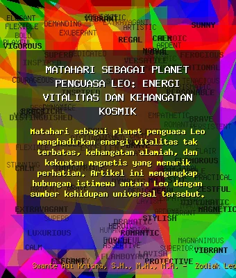 Matahari sebagai Planet Penguasa Leo: Energi Vitalitas ☀️ dan Kehangatan Kosmik