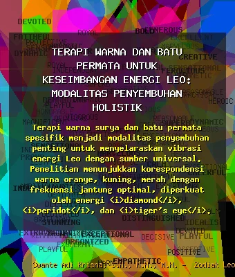 Terapi 💎 Warna dan Batu Permata untuk Keseimbangan Energi Leo: Modalitas Penyembuhan Holistik