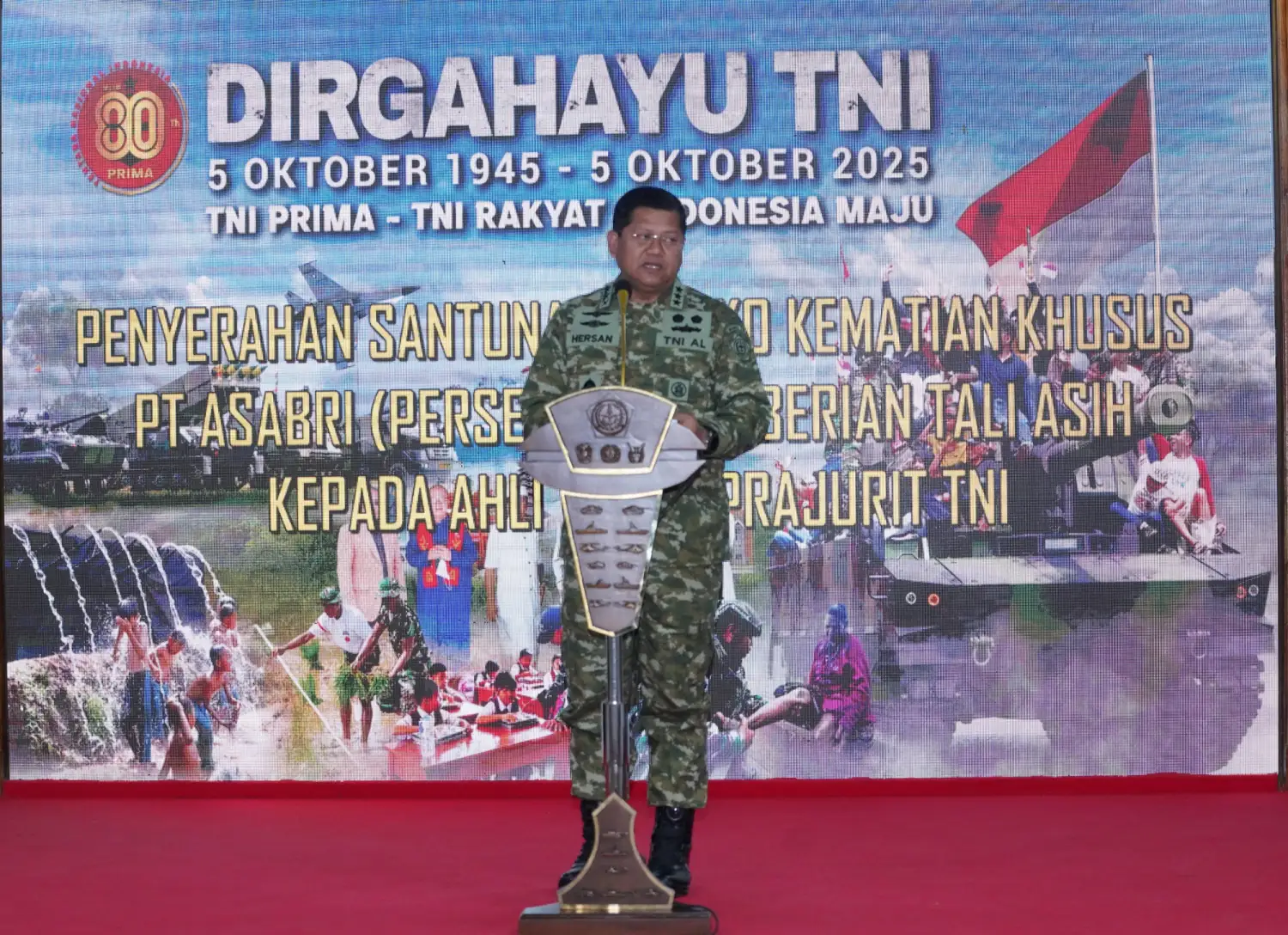 TNI Serahkan Santunan 💐 Prajurit Gugur di HUT ke-80 Bersama ASABRI - Image 3